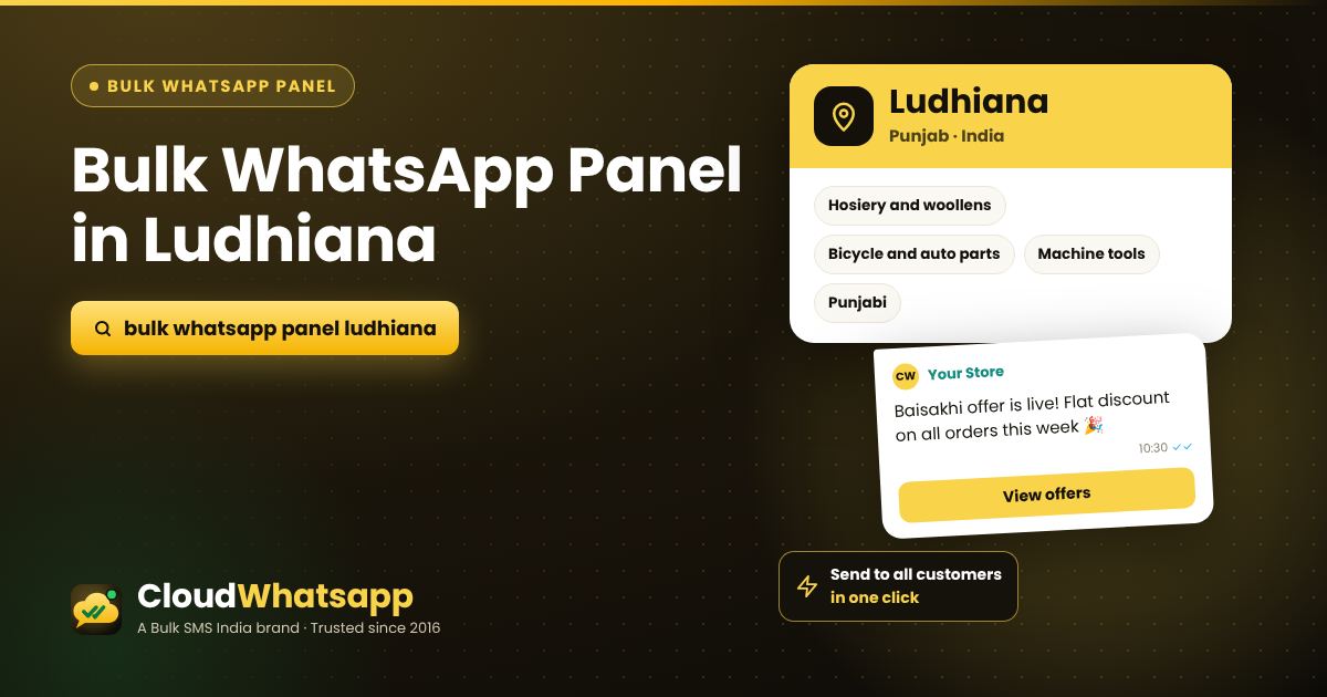 Bulk WhatsApp panel in Ludhiana, Punjab — send offers, images and PDFs in one click