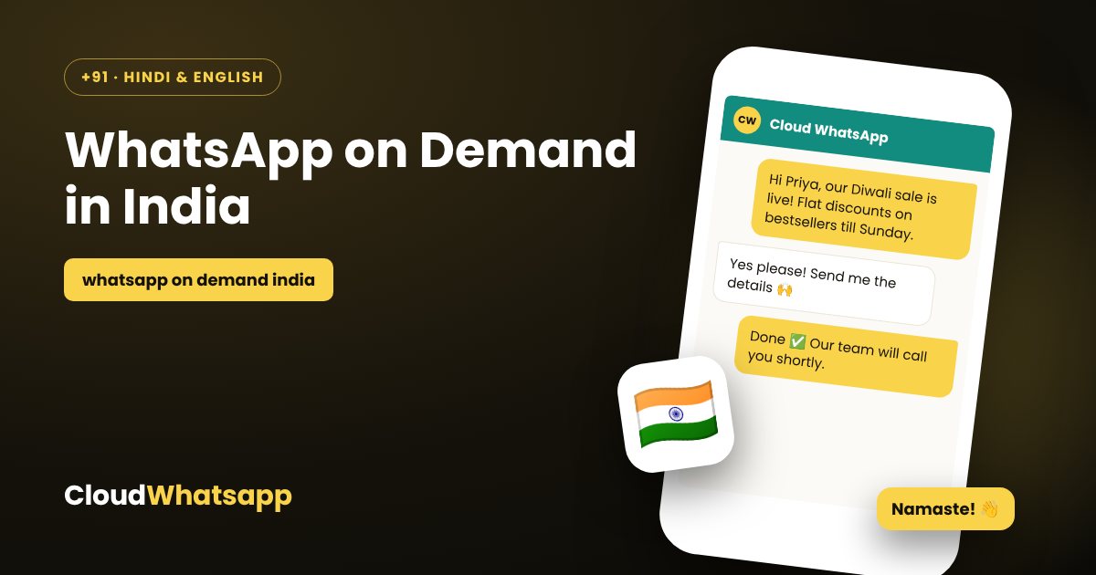 WhatsApp on demand in India — bulk WhatsApp marketing with Cloud WhatsApp