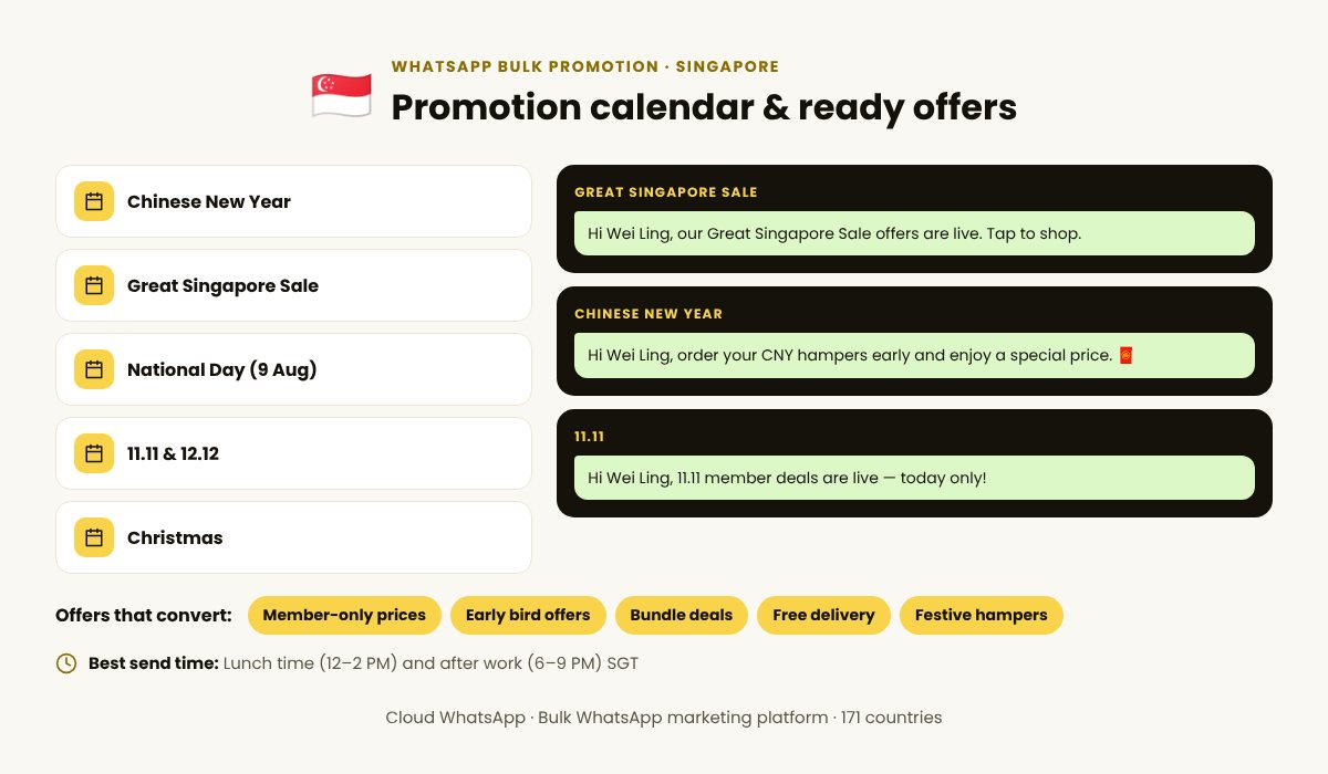 WhatsApp bulk promotion calendar for Singapore with festive campaign ideas